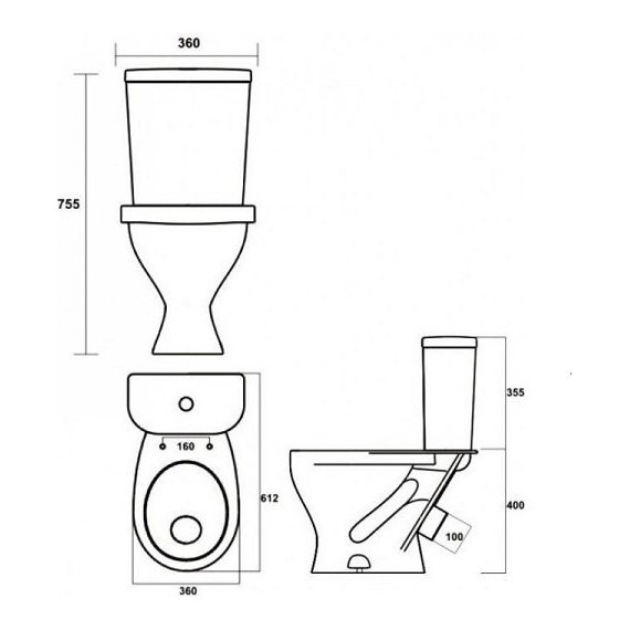 Унитаз напольный Sanita Формат эконом WC.CC/Format/1-P/WHT.G/S1 с крышкой полипропилен - фото, картинка 2 Унитаз напольный Sanita Формат эконом WC.CC/Format/1-P/WHT.G/S1 с крышкой полипропилен - фото 2