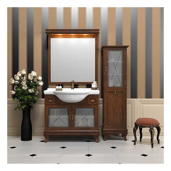 Пенал напольный Opadiris Борджи R с бельевой корзиной, орех - фото 3