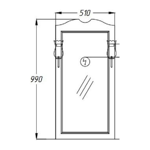 Зеркало Opadiris Клио 50 см, беленый бук - фото 2