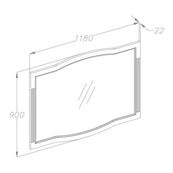 Зеркало Opadiris Лаура 120 см, белый/бежевая патина - фото 4