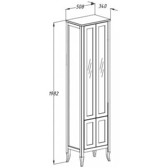 Пенал напольный Opadiris Мираж 50, орех - фото 3
