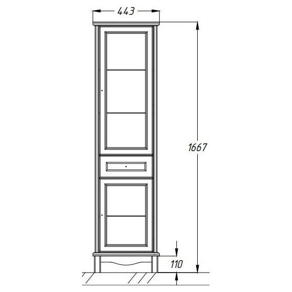 Пенал Opadiris Омега 45 левый, слоновая кость - фото 4