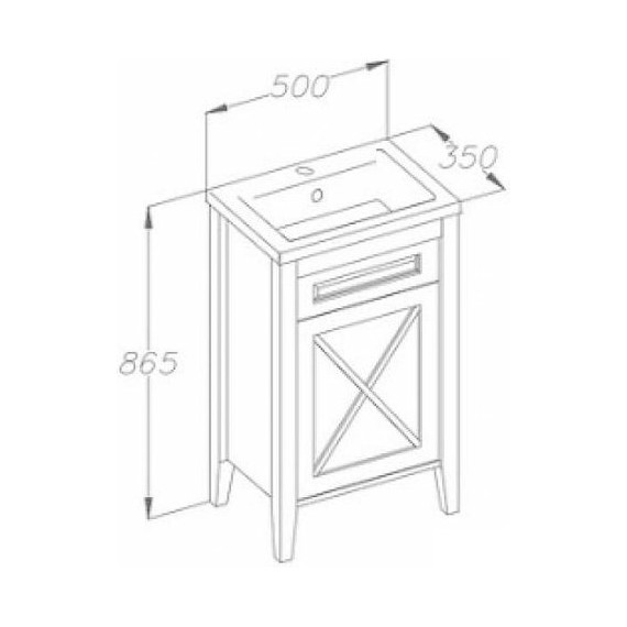 Тумба напольная с раковиной Opadiris Палермо 50 см R, орех - фото 4