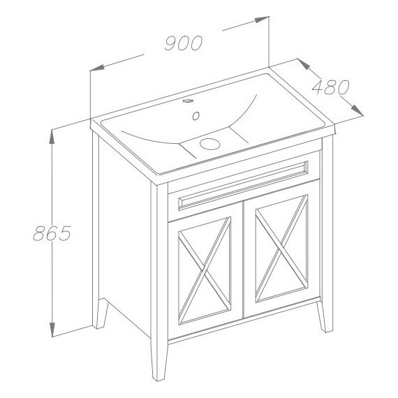 Тумба напольная с раковиной Opadiris Палермо 90 см, орех - фото 4
