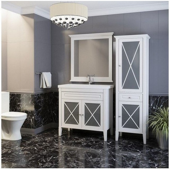 Зеркало Opadiris Палермо 90 см, белый - фото 5