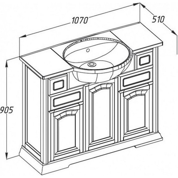 Тумба напольная с раковиной Opadiris Риспекто 100 см, слоновая кость - фото 2