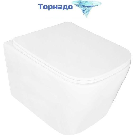 Инсталляция с подвесным унитазом комплект: Grohe Rapid SL 38772001+38732WM0 с подвесным безободковым унитазом Loranto Delphi 91343 сиденье микролифт, крепление, кнопка смыва белый матовый, Цвет производителя: белый матовый - фото 3