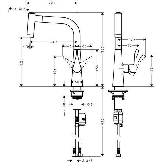 Смеситель для кухни Hansgrohe Metris M71 14834000 - фото 14