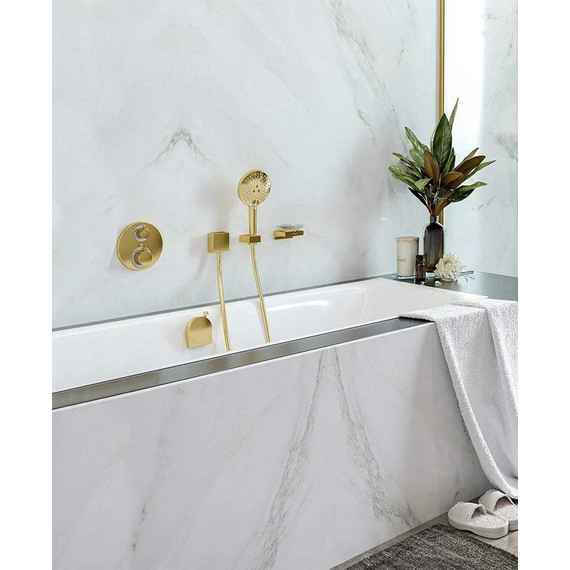 Смеситель для душа с термостатом Hansgrohe Ecostat S 15758990, полированное золото - фото 2