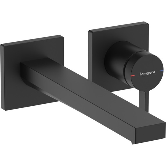 Смеситель для раковины настенный Hansgrohe Tecturis E 73051670, чёрный матовый - фото 