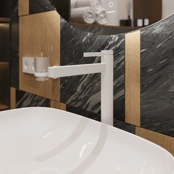 Смеситель для раковины высокий Hansgrohe Finoris 76070700, белый матовый - фото 2