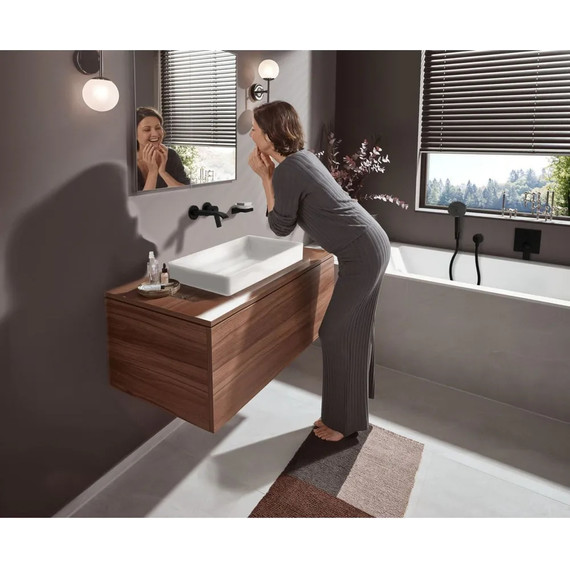 Смеситель для раковины настенный Hansgrohe Vivenis 75050670, чёрный матовый - фото 3