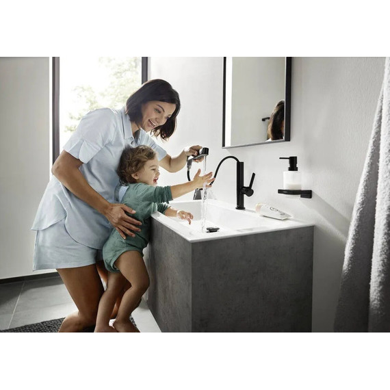 Смеситель для раковины Hansgrohe Finoris 76063670, чёрный матовый - фото 7