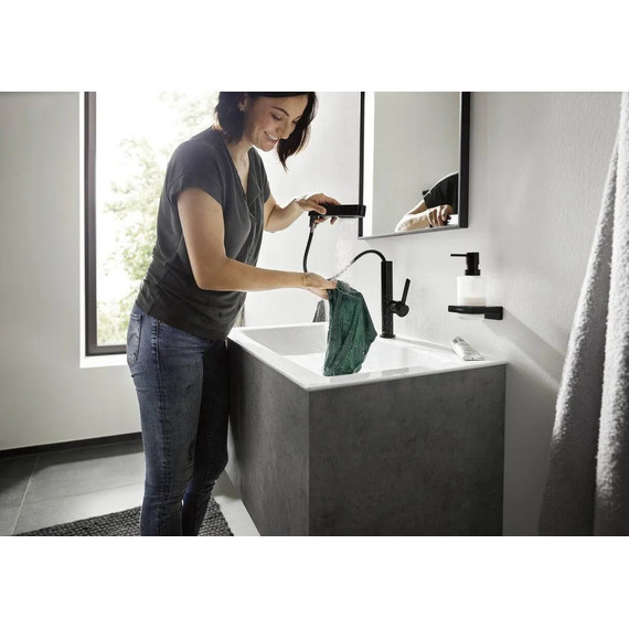 Смеситель для раковины Hansgrohe Finoris 76063670, чёрный матовый - фото 10