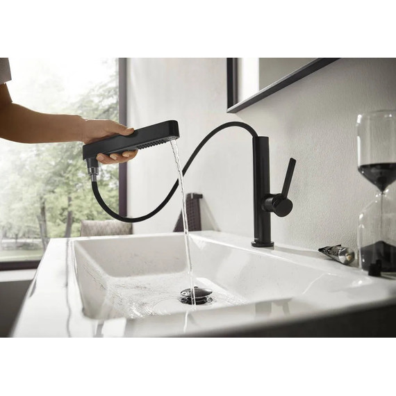 Смеситель для раковины Hansgrohe Finoris 76063670, чёрный матовый - фото 12