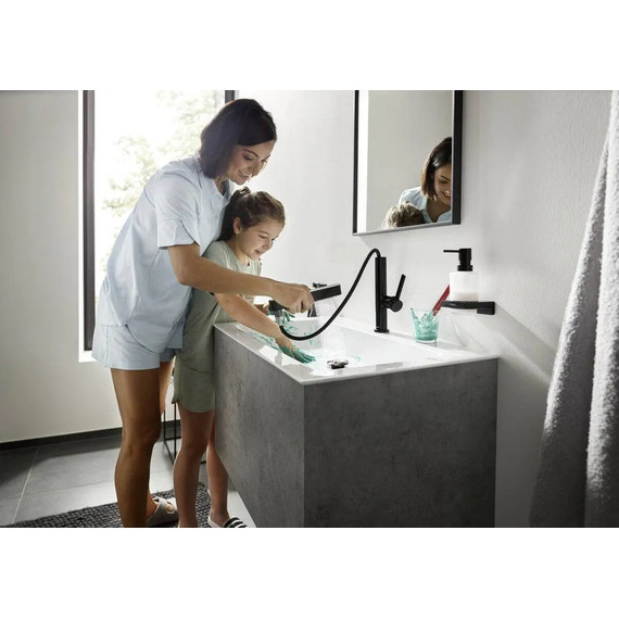 Смеситель для раковины Hansgrohe Finoris 76063670, чёрный матовый - фото 8