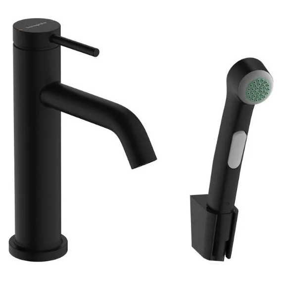 Смеситель для раковины с лейкой для биде Hansgrohe 73211670, чёрный матовый - фото 