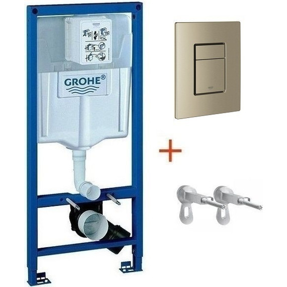 Инсталляция с подвесным унитазом комплект: Grohe Rapid SL с подвесным безободковым унитазом BelBagno Soft-Tor BB084CH-TOR/SC сиденье микролифт, крепление, кнопка смыва никель, Цвет производителя: никель - фото 2