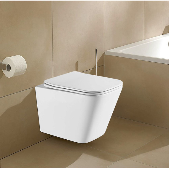 Инсталляция с подвесным унитазом комплект: Grohe Rapid SL 38772001+38732WM0 с подвесным безободковым унитазом Azario Teramo AZ-0052-UQ сиденье микролифт, крепление, кнопка смыва белый матовый, Цвет производителя: белый матовый - фото 12