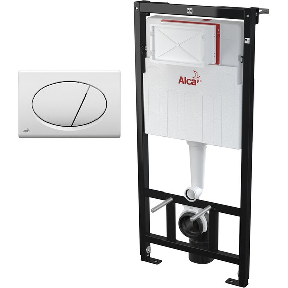 Инсталляция с подвесным унитазом комплект: Alcaplast AM101/1120-3:1 RU M70-0001 с подвесным безободковым унитазом BelBagno Uno BB3105CHR/SC сиденье микролифт, крепление, кнопка смыва белый - фото 2