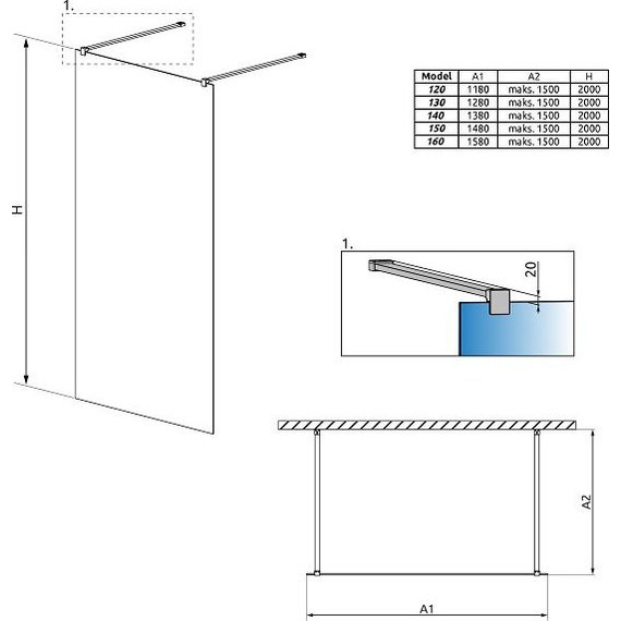 Душевая перегородка Radaway Modo New I 140 см хром/прозрачное - фото 4