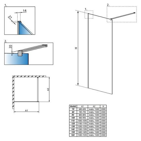 Душевая перегородка Radaway Modo New II 120 см хром/прозрачное - фото 5