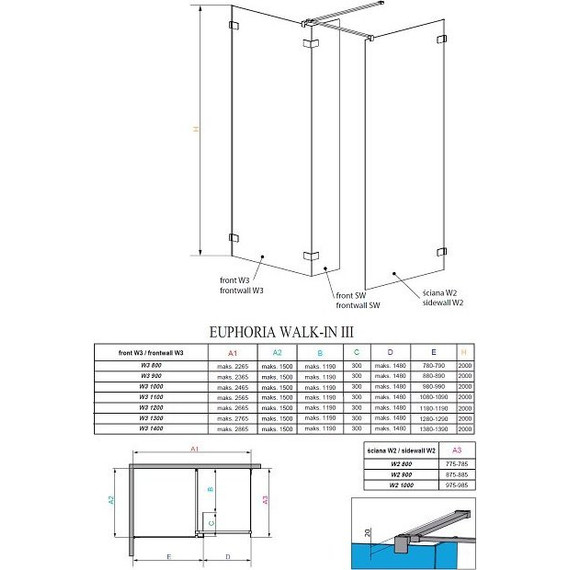 Душевое ограждение Radaway Euphoria Walk-in III 140х100 см, хром/прозрачное - фото 7