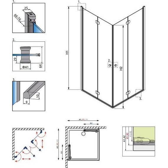 Душевое ограждение Radaway EOS KDD-B 100х90 см, хром/матовое - фото 9