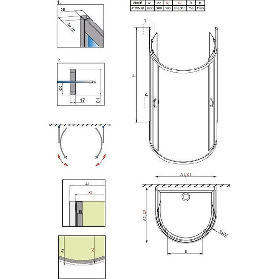 Душевое ограждение Radaway Premium Plus P 100х90х190 см, хром/коричневое - фото 7