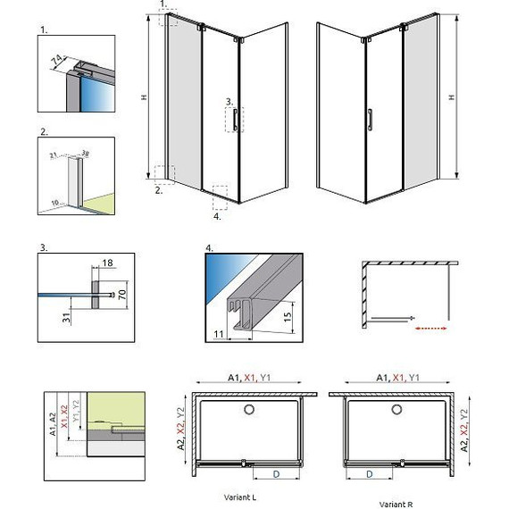 Душевое ограждение Radaway Espera KDJ Mirror 120х90 см L/R, хром/прозрачное/зеркальное - фото 8
