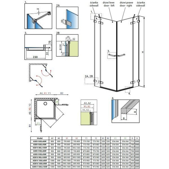 Душевое ограждение Radaway Arta KDD II 100х100 см, хром/прозрачное - фото 6