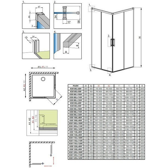 Душевое ограждение Radaway Idea KDD 100х100 см, хром/прозрачное - фото 9