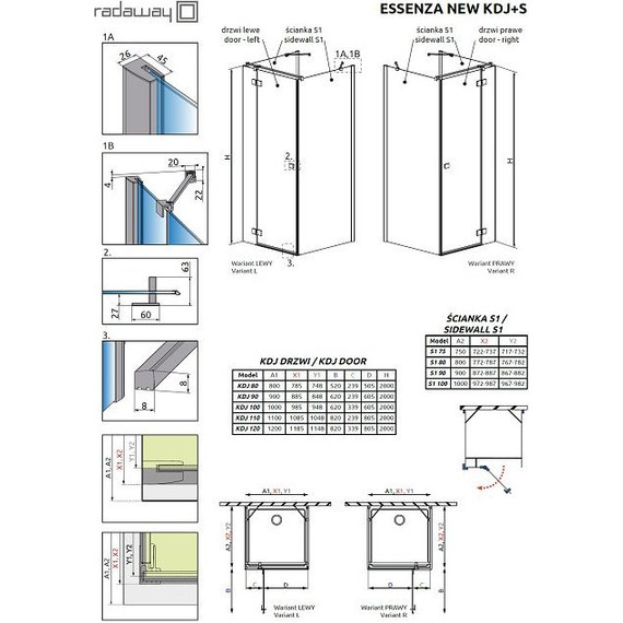 Душевое ограждение Radaway Essenza New KDJ-S 120х100 см L/R, хром/прозрачное - фото 7