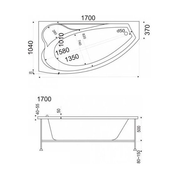 Панель торцевая для ванны Bas Николь 37 см - фото 3