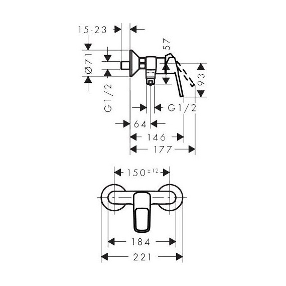 Набор смесителей для душа Hansgrohe Logis Loop 1032018 - фото 11
