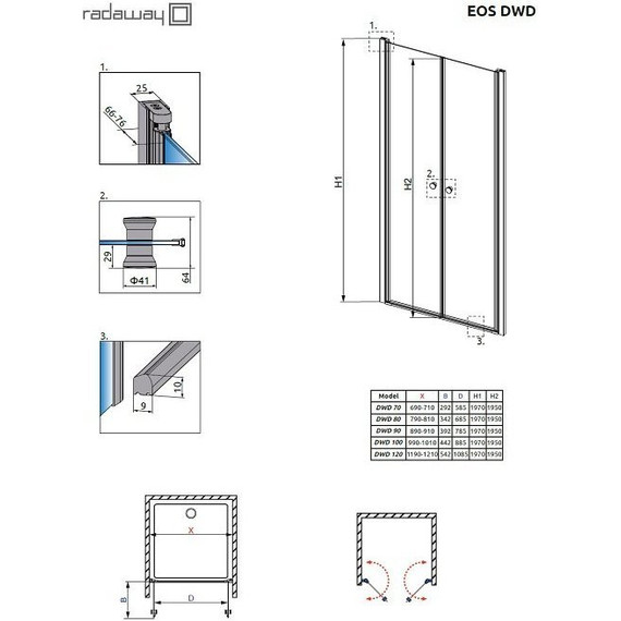 Душевая дверь Radaway EOS DWD 90 см хром/матовое - фото 5