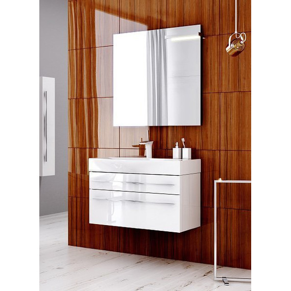 Тумба подвесная с раковиной Aqwella Milan 100 см Mil.01.10/2/W - фото 2