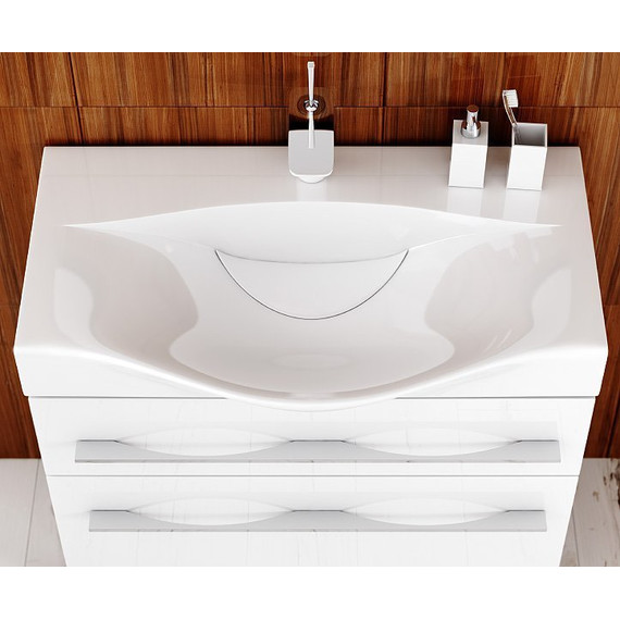 Тумба подвесная с раковиной Aqwella Milan 100 см Mil.01.10/2/W - фото 3