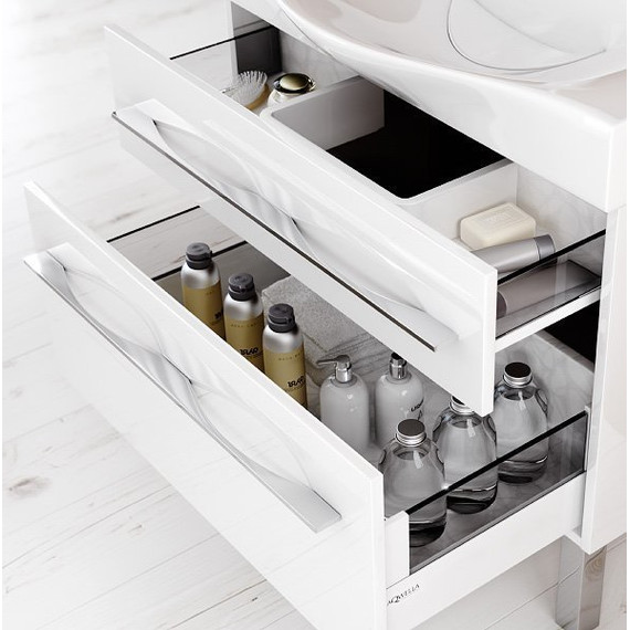 Тумба подвесная с раковиной Aqwella Milan 100 см Mil.01.10/2/W - фото 4