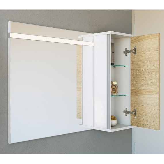 Шкафчик навесной Aqwella Miami 25 см Mai.04.25, белый/дуб сонома - фото, картинка 3 Шкафчик навесной Aqwella Miami 25 см Mai.04.25, белый/дуб сонома - фото 3