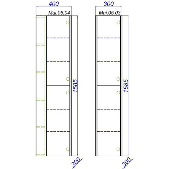 Пенал подвесной Aqwella Miami 40 см Mai.05.04, белый/беленный дуб - фото 6