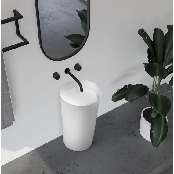 Раковина напольная Abber Stein 45 см AS2506-H, белый матовый - фото 2