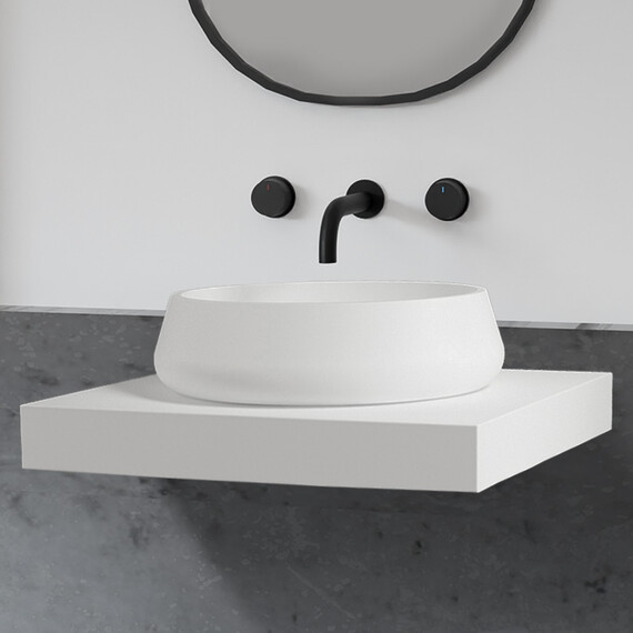 Раковина-чаша Abber Stein 60 см AS2605, белый матовый - фото 