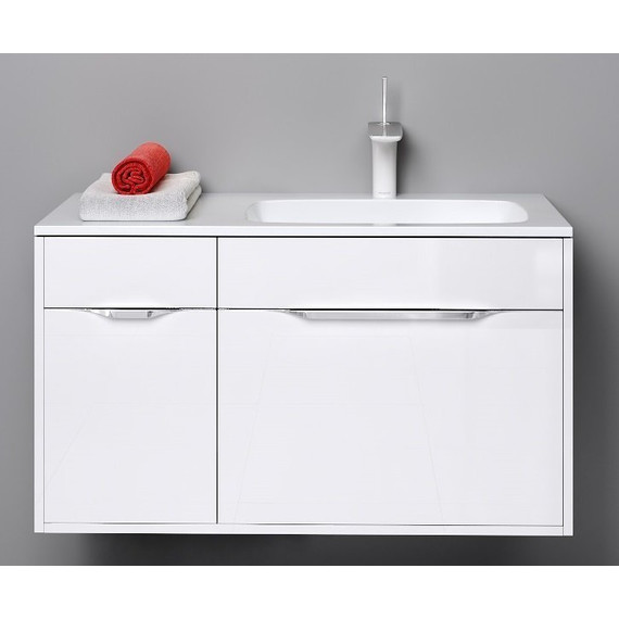 Тумба подвесная с раковиной Aqwella Malaga 90 см Mal.01.09/R, Цвет фасада: белый - фото 7