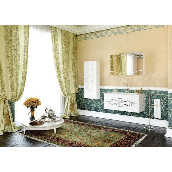 Пенал подвесной Aqwella Clarberg Due amanti 25 см Due.05.25/W/CR, белый/серебро - фото 3