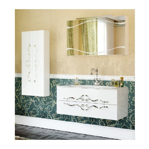 Пенал подвесной Aqwella Clarberg Due amanti 50 см Due.05.05/W/CR, белый/серебро - фото 3