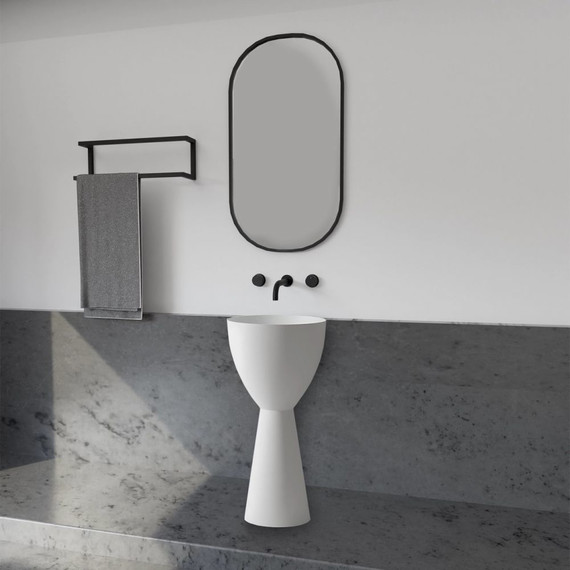 Раковина напольная Abber Stein 45 см AS2507, белый матовый - фото 3