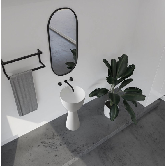 Раковина напольная Abber Stein 45 см AS2507, белый матовый - фото 4