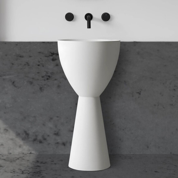 Раковина напольная Abber Stein 45 см AS2507, белый матовый - фото 