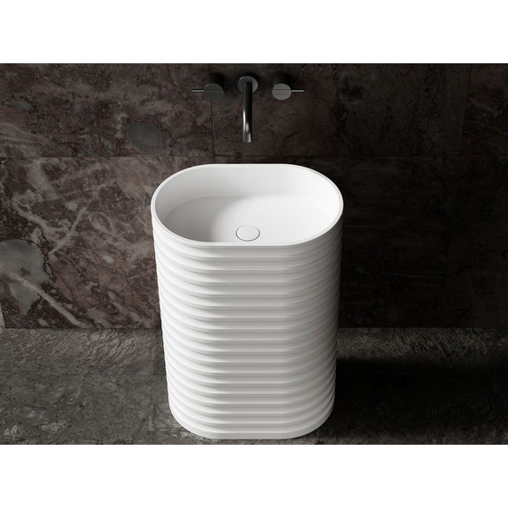 Раковина напольная Abber Stein 58 см AS2550, белый матовый - фото 3